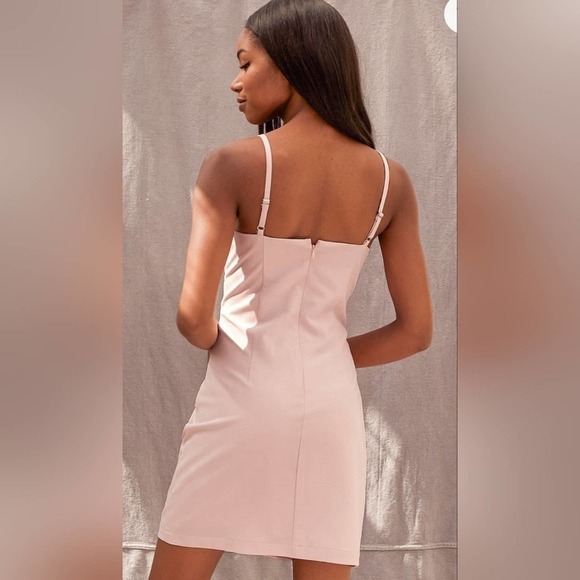 NWT Lulus Sultry Moments Blush Pink Sleeveless Cut Out Mini Dress Size Medium - Picture 7 of 12